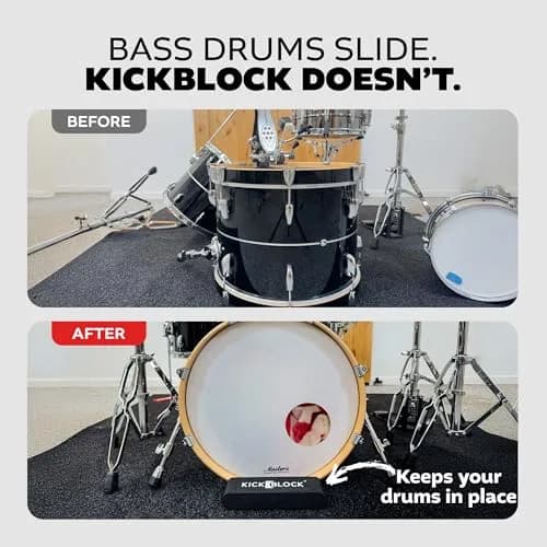 KickBlock Bass Drum Anchor – Ultra-Grip Technology – Stage Black | Drum Stabilizer for Creep & Slide Prevention thumbnail 2