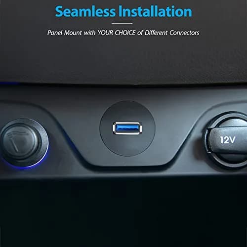 URWOOW USB 3.0 Male to Female Panel Mount Extension Cable 1.83m (6ft) | Flush Mount for Dashboards thumbnail 2