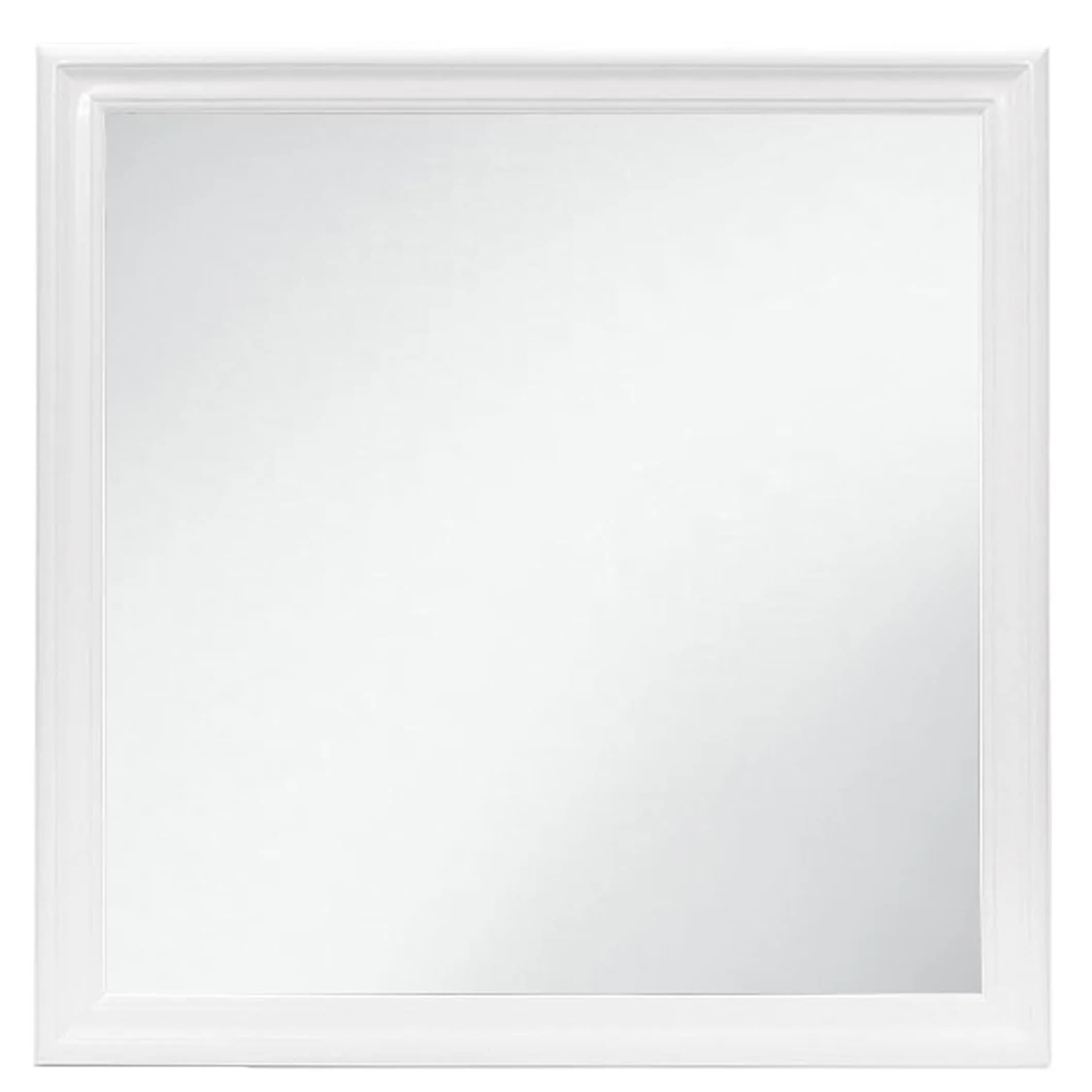 Global Furniture USA White Charlie Mirror | Modern Wall-Mounted Square Mirror for Bedroom & Living Room