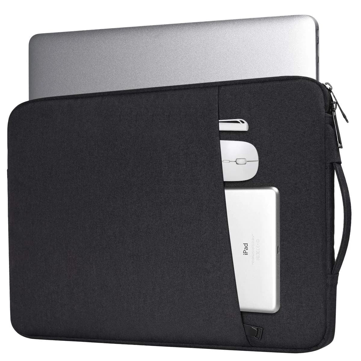 iKammo 13 Inch Laptop Sleeve for 13.5-14.4 Inch Surface & Notebook | Waterproof Canvas, Slim & Protective — Black