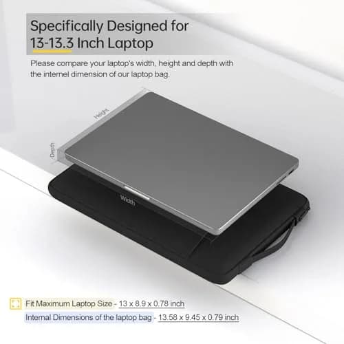iKammo 13 Inch Laptop Sleeve for 13.5-14.4 Inch Surface & Notebook | Waterproof Canvas, Slim & Protective thumbnail 2