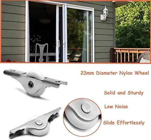MroMax Nylon Door/Window Roller Replacement 2Pcs 23mm/0.91" Dia White | Durable Sliding Door Pulley thumbnail 5