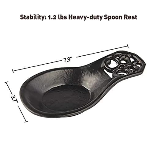 JOGREFUL Cast Iron Spoon Rest Coffee Gold | Vintage Kitchen Utensil Holder 7.9x3.7x1.1 inches thumbnail 6