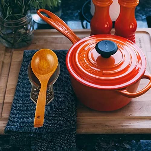 JOGREFUL Cast Iron Spoon Rest Coffee Gold | Vintage Kitchen Utensil Holder 7.9x3.7x1.1 inches thumbnail 7