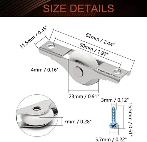 MroMax 10Pcs 23mm/0.91" Dia Screen Door Rollers Nylon White | Durable Sliding Wheel for Garage & Windows thumbnail 2