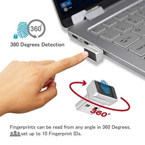 ARCANITE USB Fingerprint Reader for Windows 10 Hello, 0.05s 360-Degree Sensor Security Device, AKFSD-07 thumbnail 4