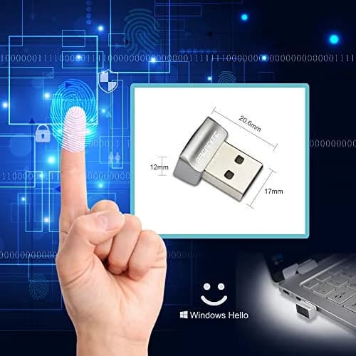 ARCANITE USB Fingerprint Reader for Windows 10 Hello, 0.05s 360-Degree Sensor Security Device, AKFSD-07 thumbnail 7