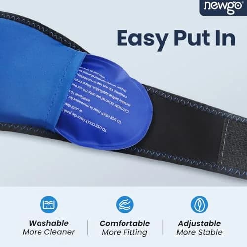 NEWGO Wisdom Teeth Ice Pack Head Wrap with 4 Gel Packs | Adjustable Black Pain Relief thumbnail 5