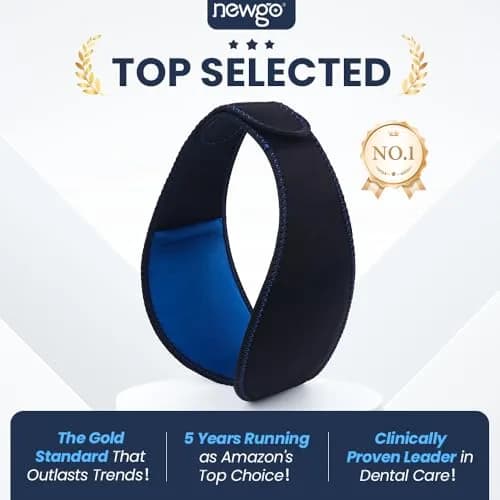 NEWGO Wisdom Teeth Ice Pack Head Wrap with 4 Gel Packs | Adjustable Black Pain Relief thumbnail 3