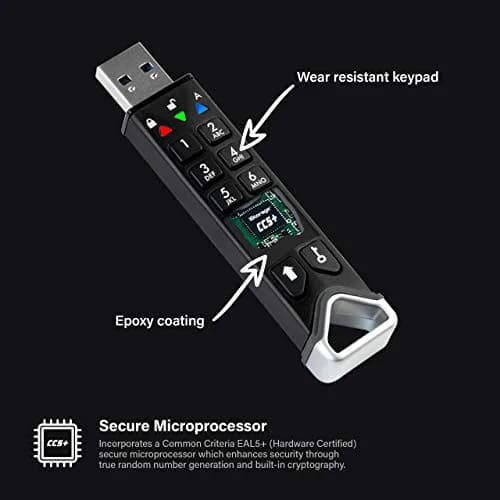 iStorage datAshur PRO2 32 GB | Secure Hardware Encrypted USB Drive | FIPS 140-2 Level 3 Certified (70-120 chars) thumbnail 4
