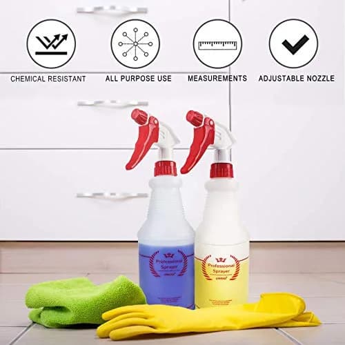 Uineko Plastic Spray Bottles 2 Pack, 32 Oz | Heavy Duty, Leak-Proof, Adjustable Nozzle thumbnail 8
