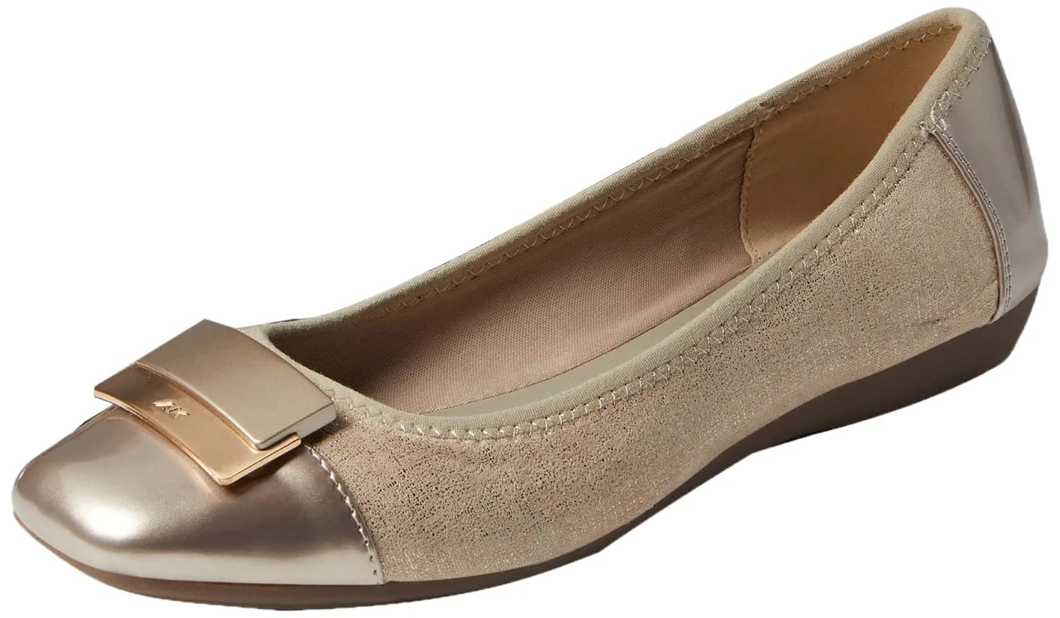 Anne Klein Women's UNA Slip-On Flats Light Taupe/Medium / 9.5 | Classic Casual Flat with Buckle — Light Taupe