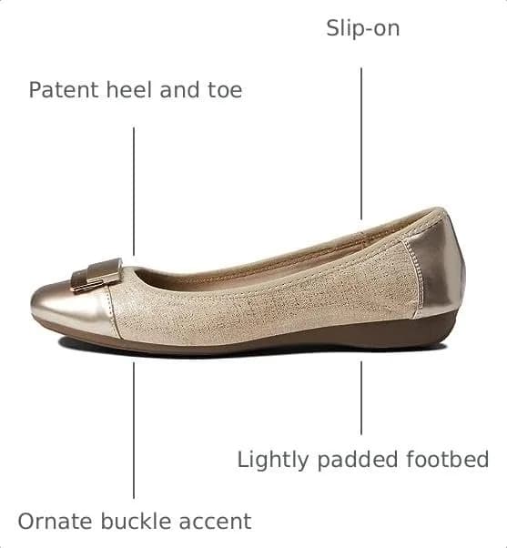 Anne Klein Women's UNA Slip-On Flats Light Taupe/Medium / 9.5 | Classic Casual Flat with Buckle thumbnail 2