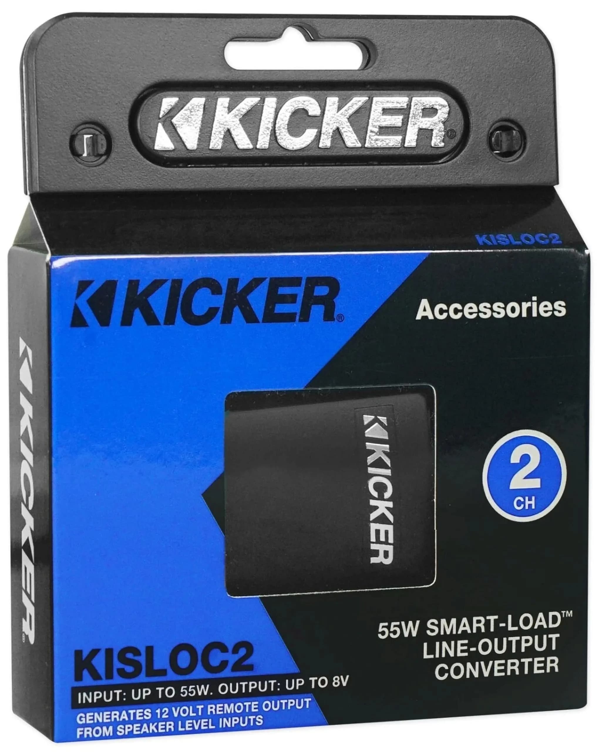 Kicker 46KISLOC2 Stereo Line-Out Converter with Remote Turn-On Output | 55W Input, 8V Output, Flat Frequency Response