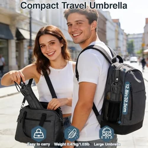 ZOMAKE Small Travel Umbrella Compact Windproof Automatic 45" | Lightweight Paraguas for Rain & Sun thumbnail 5