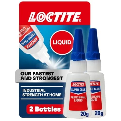 Loctite Professional Super Glue Liquid, Clear, 40ml (1.41 fl oz) Bottle, 2 Pack | Fast-Drying Cyanoacrylate Adhesive for Strong, Invisible Repairs thumbnail 1