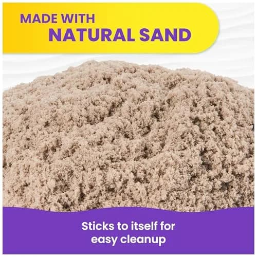 Kinetic Sand Brown 2lb (907g) | Moldable Sensory Play Sand for Kids Ages 3+ | Non-Toxic & Easy Cleanup thumbnail 4