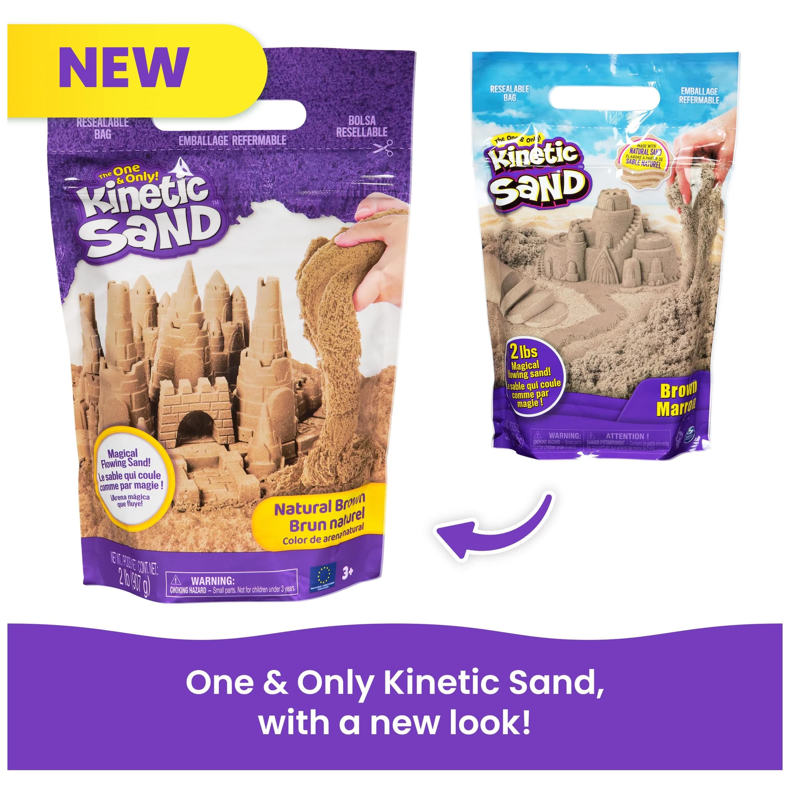 Kinetic Sand Brown 2lb (907g) | Moldable Sensory Play Sand for Kids Ages 3+ | Non-Toxic & Easy Cleanup - view 6