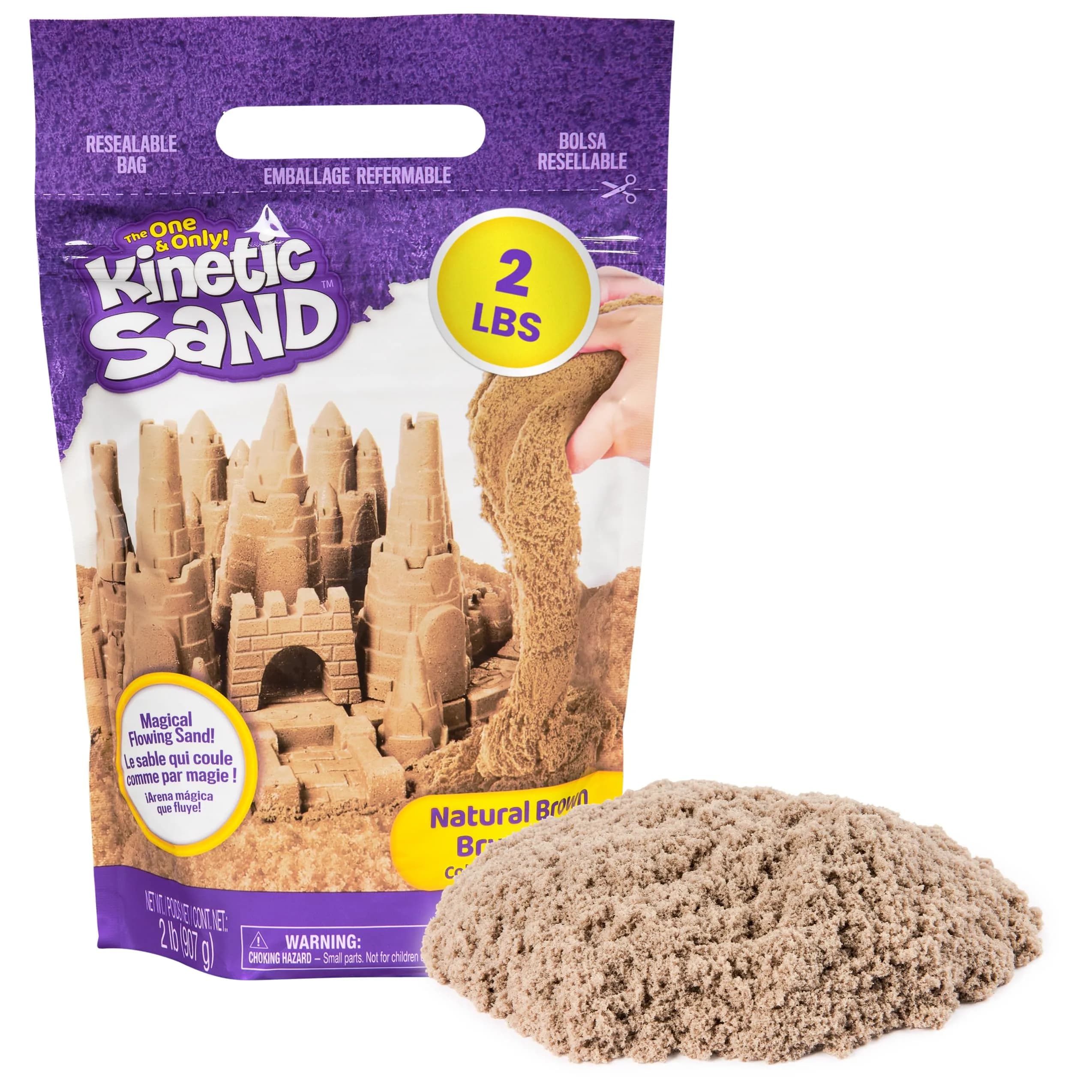 Kinetic Sand Natural Brown Play Sand 2lbs | Sensory Toy for Ages 3+ | Brown Colour - main product image