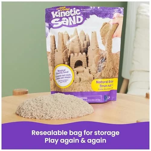Kinetic Sand Brown 2lb (907g) | Moldable Sensory Play Sand for Kids Ages 3+ | Non-Toxic & Easy Cleanup thumbnail 8