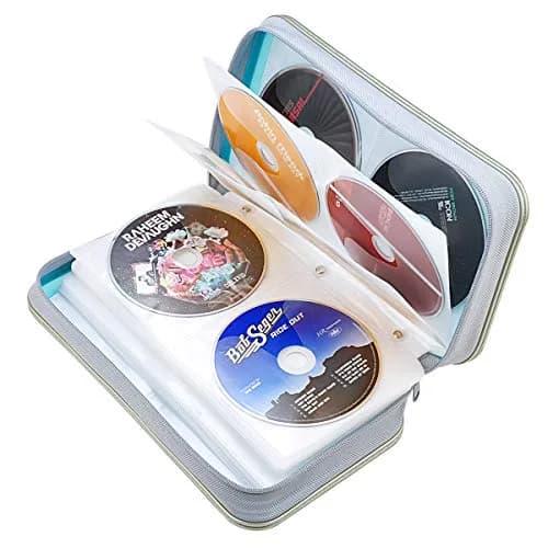 Wismart CD DVD Wallet 96 Capacity Skyblue | Heavy Duty Hard Shell Organizer (70-120 chars) thumbnail 6
