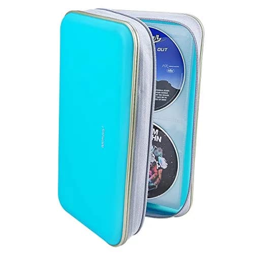 Wismart CD DVD Wallet 96 Capacity Skyblue | Heavy Duty Hard Shell Organizer (70-120 chars) thumbnail 7