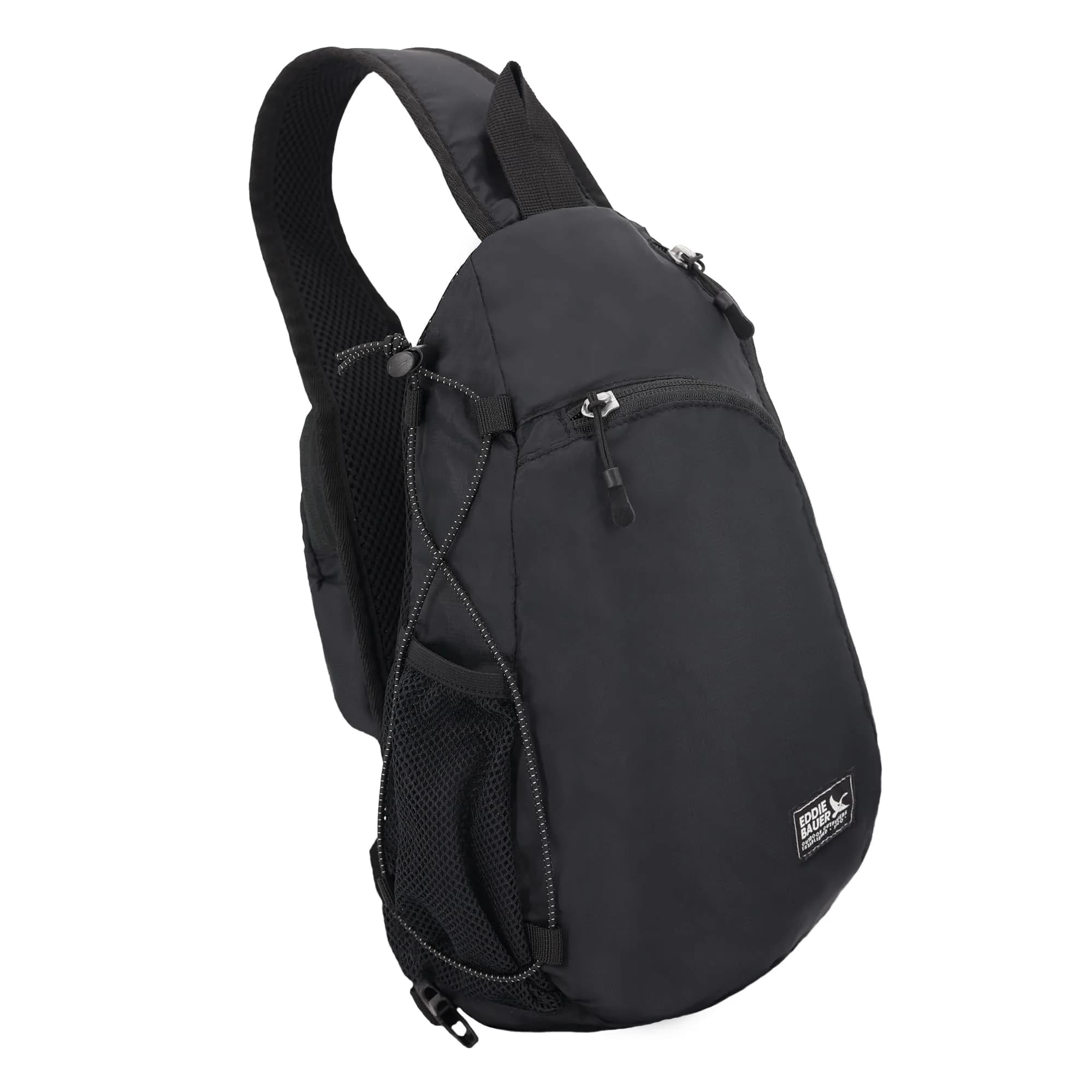 Eddie Bauer Ripstop Sling Bag 8L | Lightweight Durable Crossbody for Travel & Daily Use — Black