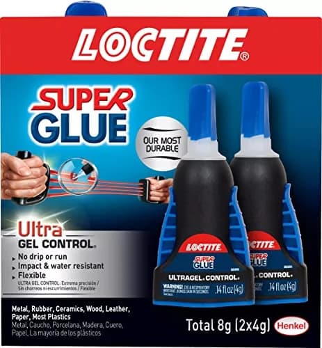 Loctite Super Glue Ultra Gel Control Clear 0.14 fl oz (4.14ml) Bottle, 2 Pack | Impact & Vibration Resistant Adhesive thumbnail 1