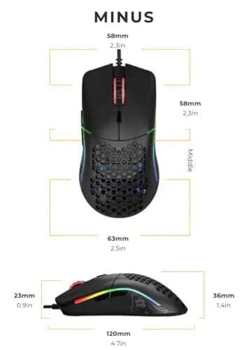 Glorious Model O- (Minus) Compact Wired Gaming Mouse 58g | Pixart 3360 Sensor, 6 Buttons, Ambidextrous thumbnail 8