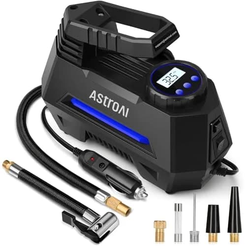 AstroAI AIRUN H Tire Inflator Portable Air Compressor 12V DC 35L/min | Fast Inflation for Car, Motorcycle, Bike Tires thumbnail 1
