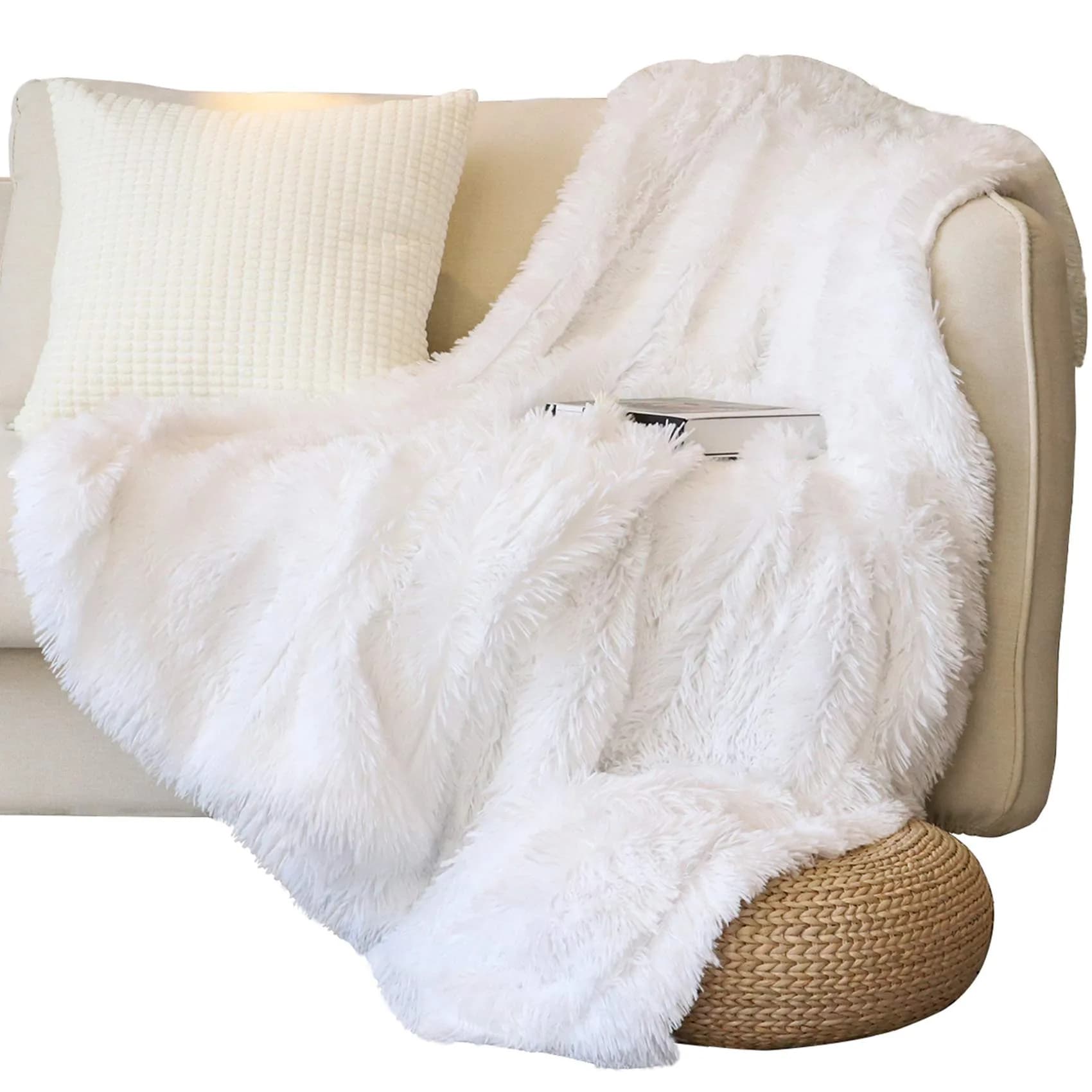 Tuddrom Decorative Extra Soft Faux Fur Throw Blanket 127x152 cm (50"x60") | Soft, Fluffy, and Warm for All Seasons - main product image