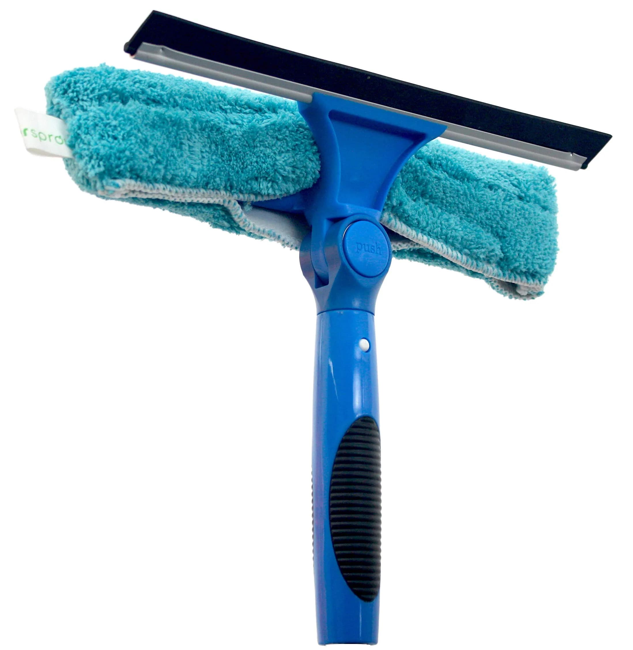 EVERSPROUT Swivel Squeegee & Microfiber Window Scrubber Attachment | 10-inch Blade, 7-Angle Swivel, Washable Microfiber