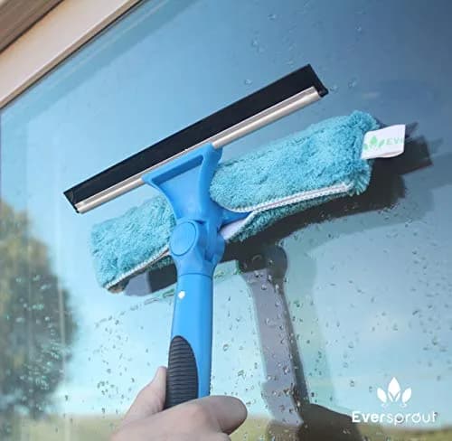 EVERSPROUT Swivel Squeegee & Microfiber Window Scrubber Attachment | 10-inch Blade, 7-Angle Swivel, Washable Microfiber thumbnail 6