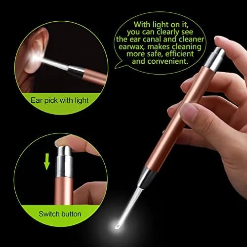 SENLMLER 4 Pack Ear Pick with Light | Safe Ear Wax Removal Kit for Kids & Adults thumbnail 2