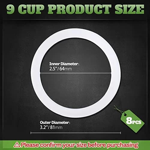 LitOrange 9-Cup Moka Pot Silicone Gasket Replacement (8 Pcs, Clear) | Food Grade & Heat Resistant thumbnail 2