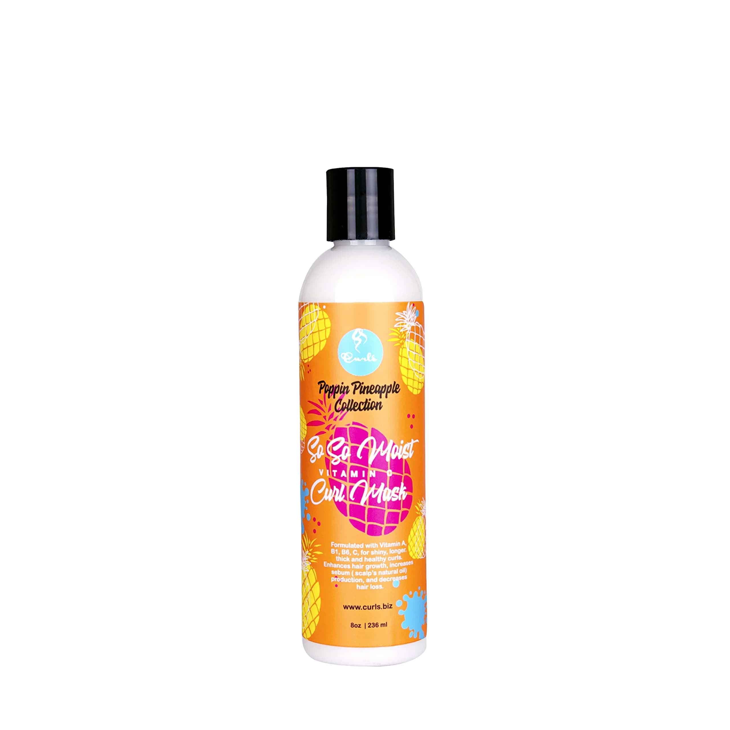 Curls Poppin Pineapple Vitamin C Curl Mask 8oz | Thickens & Moisturizes All Curl Types