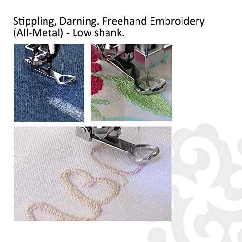 DREAMSTITCH Low Shank Darning Presser Foot for Singer, Babylock, Bernette, Juki, Riccar, White, Viking | Freehand Embroidery & Quilting thumbnail 2