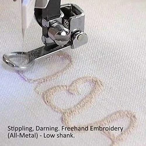 DREAMSTITCH Low Shank Darning Presser Foot for Singer, Babylock, Bernette, Juki, Riccar, White, Viking | Freehand Embroidery & Quilting thumbnail 3