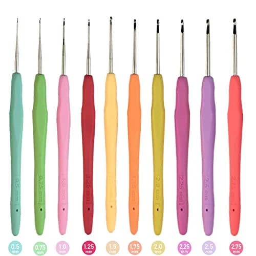 MTGHYARE Crochet Hook Set 0.5mm - 2.75mm | Ergonomic Soft Grip Handles for Fine Lacework thumbnail 1