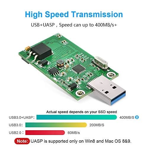 ELUTENG mSATA to USB 3.0 Adapter Converter 72mm (L) x 35mm (W) x 10mm (H) | Expands Storage for Laptops & Desktops thumbnail 4
