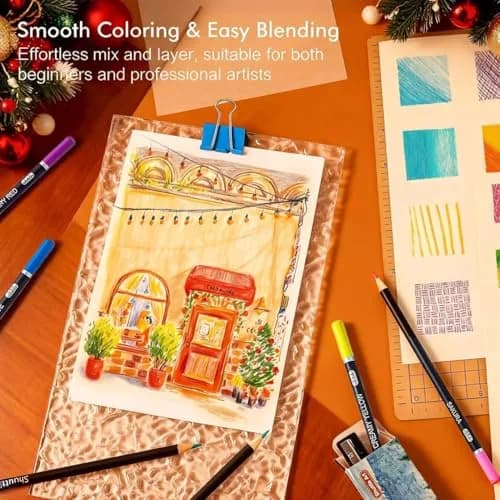 Shuttle Art 80 Colored Pencils for Adults, Soft Core Color Pencil, Drawing Supplies for Adults Kids Artists Beginners Drawing Coloring Sketching | Vibrant Colors, Break-Resistant, 3.0mm Lead thumbnail 4