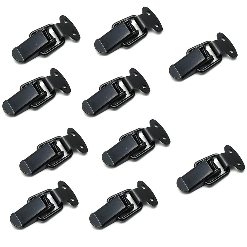 Rannb Mini Toggle Latch Black 47mm x 22mm | 10pcs Spring Loaded Cabinet Latches — Spring Loaded