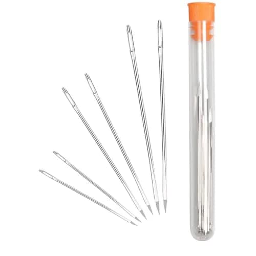 HEKISN Professional Large-Eye Leather Stitching Needles (1.73"/2.28"/2.76") | Stainless Steel Craft Tool Set thumbnail 1