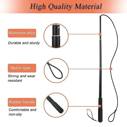 SYOOY Interactive Dog Flirt Pole with 3 Fleece Rope Tails | 10"-35" Retractable Wand thumbnail 4