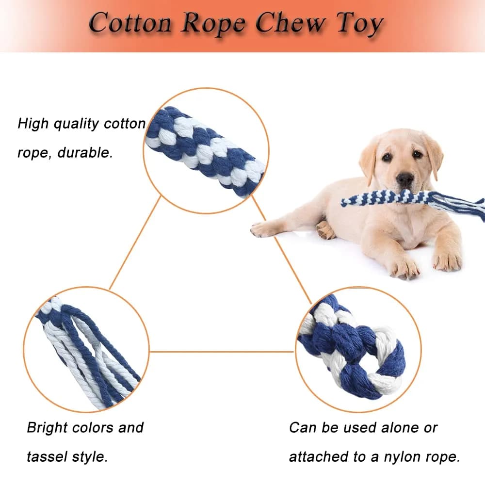 SYOOY Interactive Dog Flirt Pole with 3 Fleece Rope Tails | 10"-35" Retractable Wand - view 3