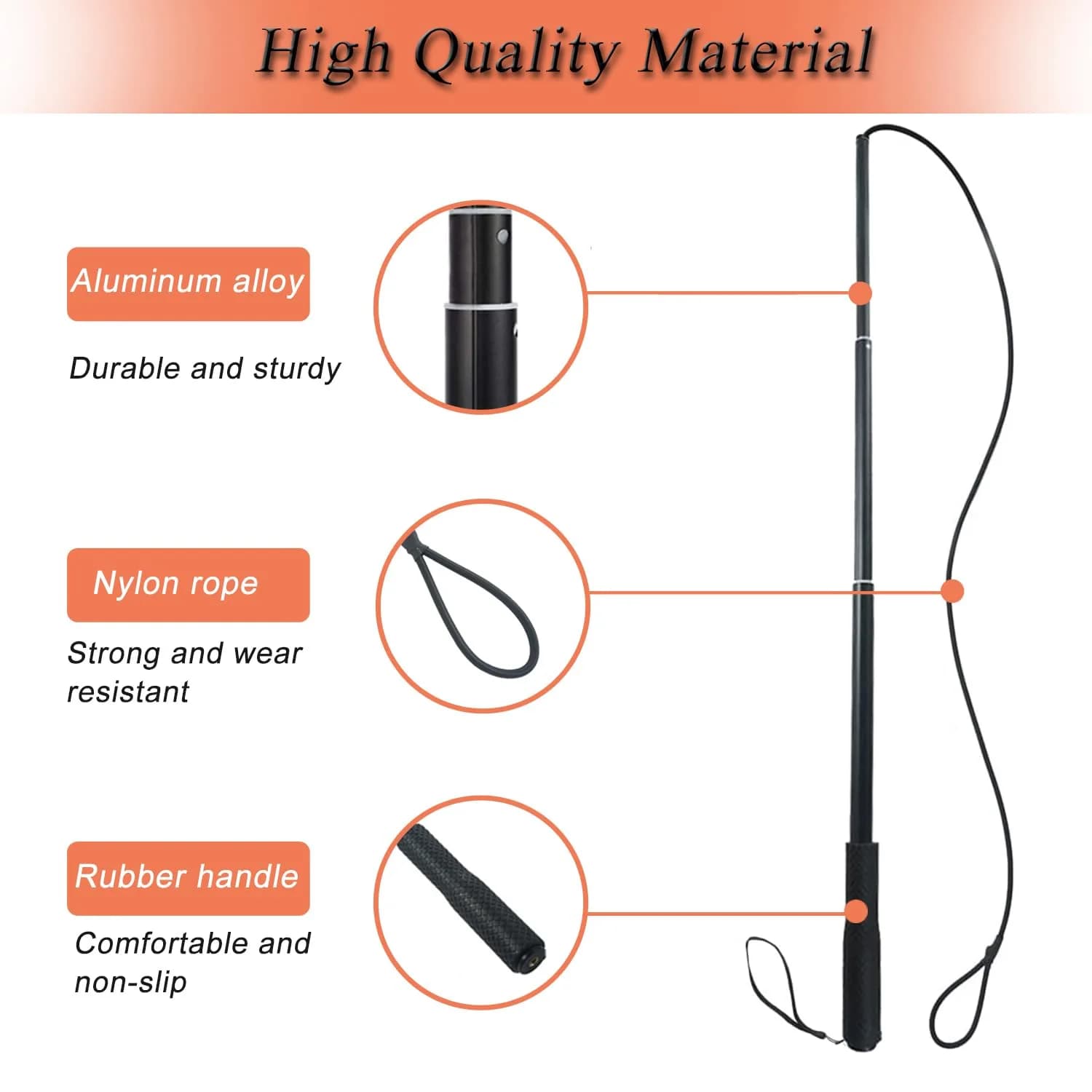 SYOOY Interactive Dog Flirt Pole with 3 Fleece Rope Tails | 10"-35" Retractable Wand - view 4