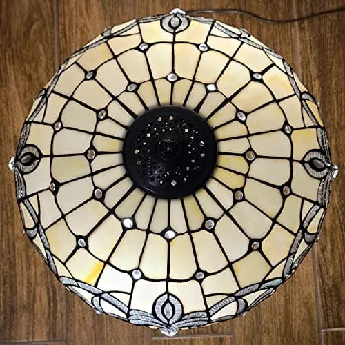 Amora Tiffany Style Table Lamp Banker 24" | Vintage Antique Decor with Handcrafted Glass thumbnail 5