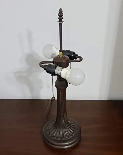 Amora Tiffany Style Table Lamp Banker 24" | Vintage Antique Decor with Handcrafted Glass thumbnail 6