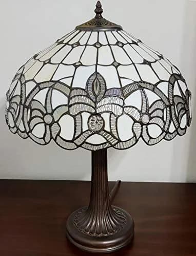 Amora Tiffany Style Table Lamp Banker 24" | Vintage Antique Decor with Handcrafted Glass thumbnail 3