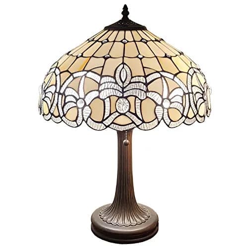 Amora Tiffany Style Table Lamp Banker 24" | Vintage Antique Decor with Handcrafted Glass thumbnail 4